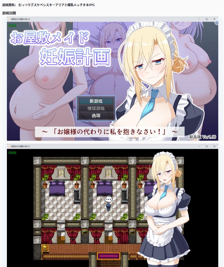 【日系RPG/AI汉化/中出】宅邸女仆妊娠计划1.0 AI汉化版【PC+安卓/224MB】