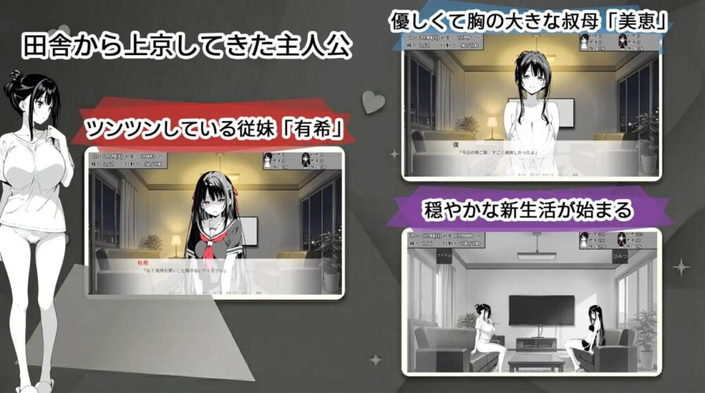 [双端/2D/SLG/触摸/养成/日常]漏洞百出！～与姨妈和堂妹的同居生活～ v1.09[PC1.54GB+安卓1.59GB/百度/迅雷/UC]